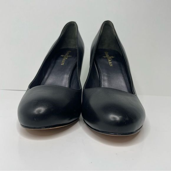 COLE HAAN NikeAir Black Leather Pumps Platform Heels Size 8.5 B Like NEW - Picture 5 of 7